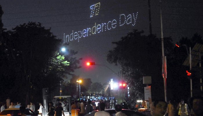 Islamabad’s Sky lights up with fireworks and display of Pakistan’s first Drone Show on Independence Day